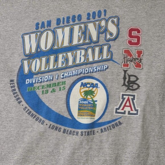 VTG 2001 Womens Volleyball Division I Championship Gray XL T-Shirt San Diego CA - Picture 2 of 8